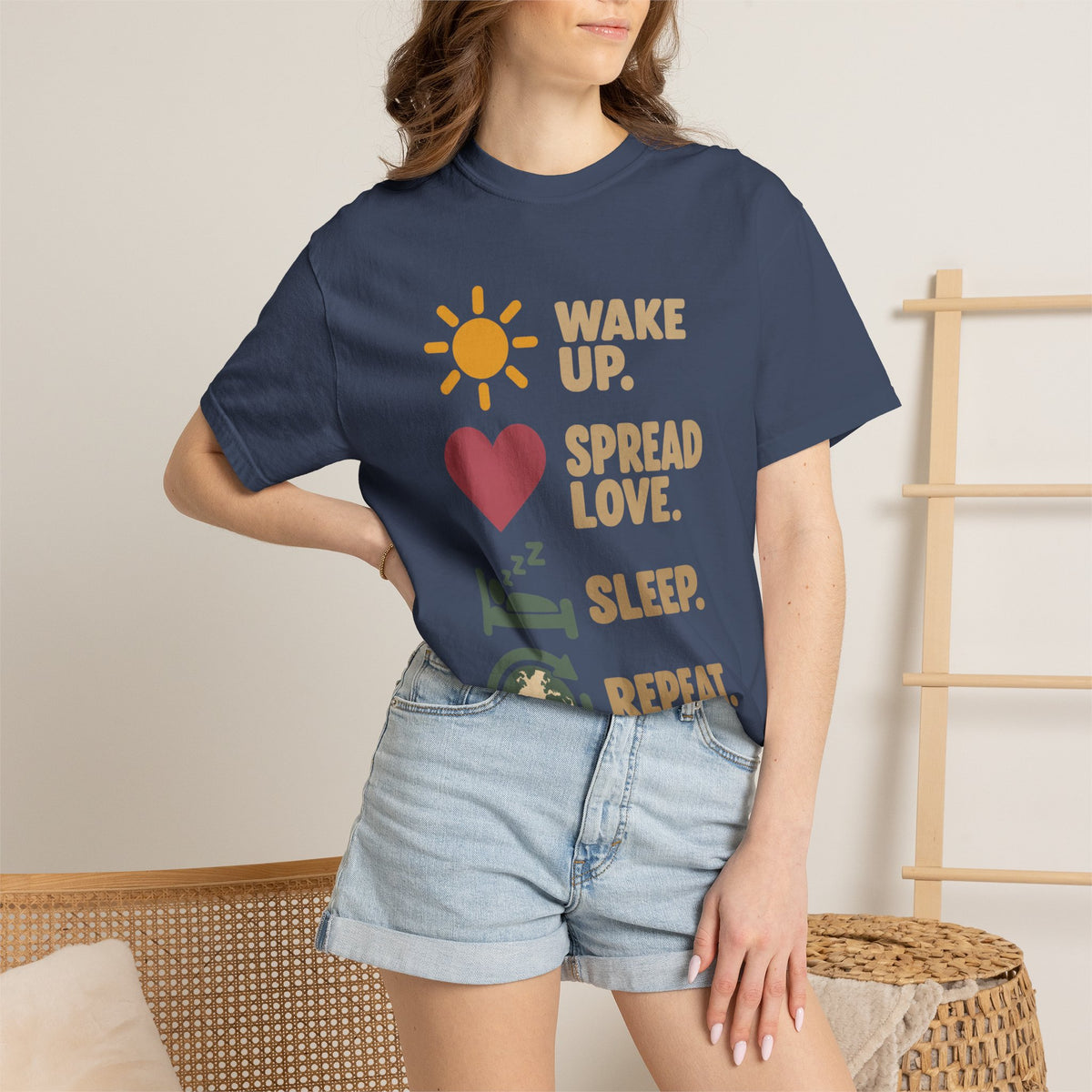 Wake Up Spread Love Sleep Repeat T-Shirt