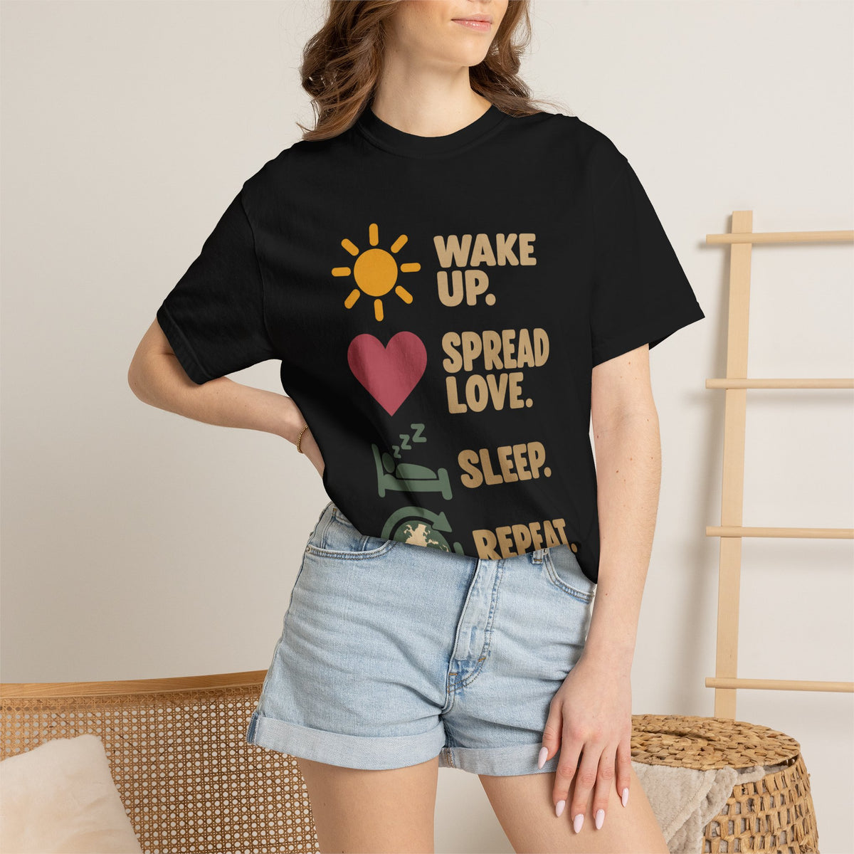 Wake Up Spread Love Sleep Repeat T-Shirt
